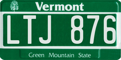 VT license plate LTJ876