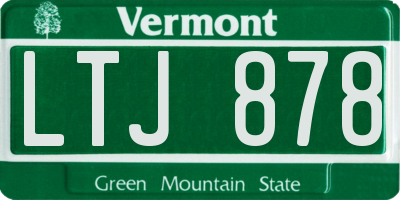 VT license plate LTJ878