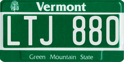 VT license plate LTJ880