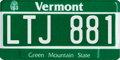 VT license plate LTJ881