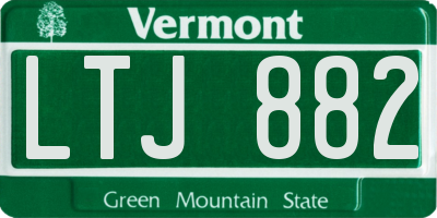 VT license plate LTJ882
