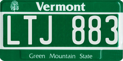 VT license plate LTJ883