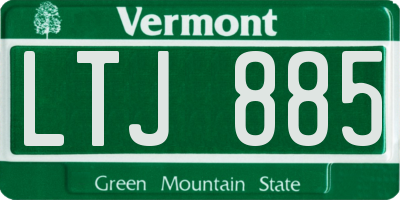 VT license plate LTJ885