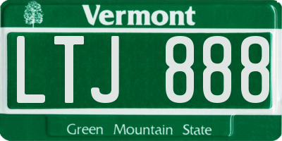 VT license plate LTJ888