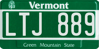 VT license plate LTJ889