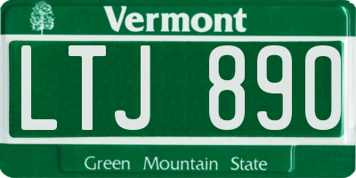 VT license plate LTJ890