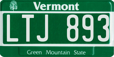 VT license plate LTJ893