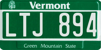 VT license plate LTJ894