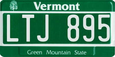 VT license plate LTJ895