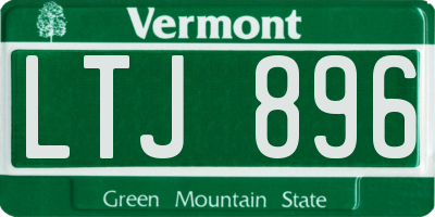 VT license plate LTJ896