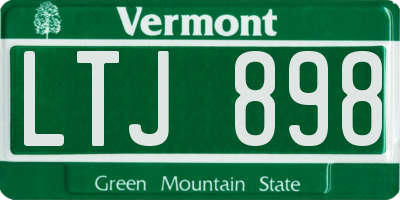 VT license plate LTJ898