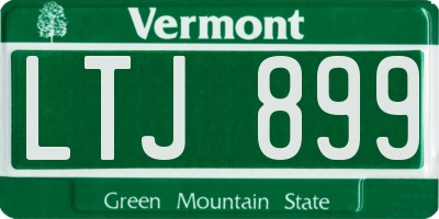VT license plate LTJ899