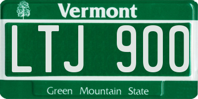 VT license plate LTJ900