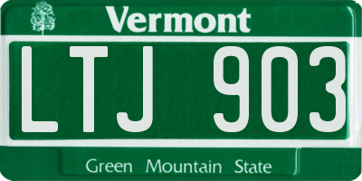 VT license plate LTJ903