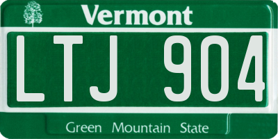 VT license plate LTJ904