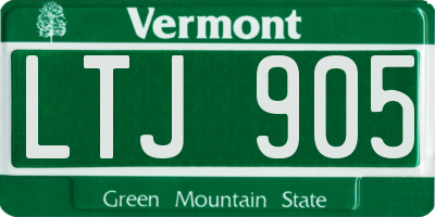 VT license plate LTJ905