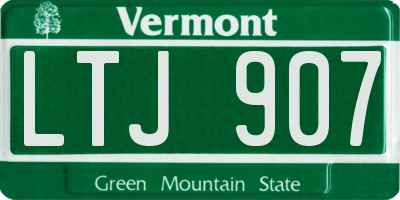 VT license plate LTJ907