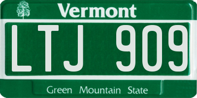 VT license plate LTJ909
