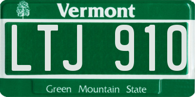 VT license plate LTJ910