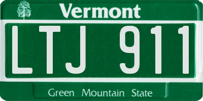 VT license plate LTJ911