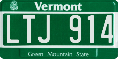 VT license plate LTJ914