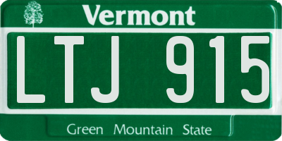 VT license plate LTJ915