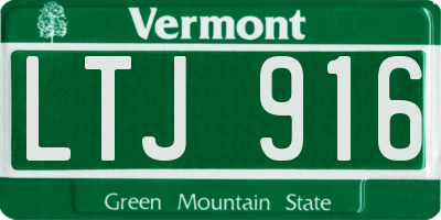 VT license plate LTJ916