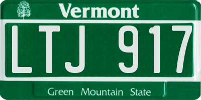 VT license plate LTJ917
