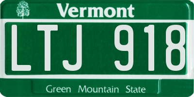 VT license plate LTJ918