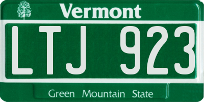 VT license plate LTJ923