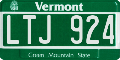 VT license plate LTJ924
