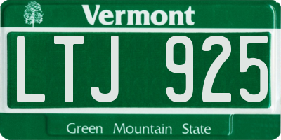 VT license plate LTJ925