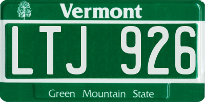 VT license plate LTJ926