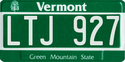 VT license plate LTJ927