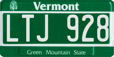 VT license plate LTJ928