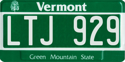 VT license plate LTJ929