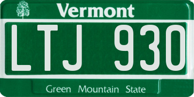 VT license plate LTJ930