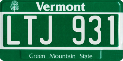 VT license plate LTJ931