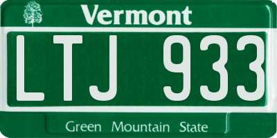 VT license plate LTJ933