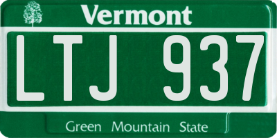 VT license plate LTJ937