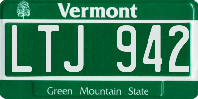 VT license plate LTJ942