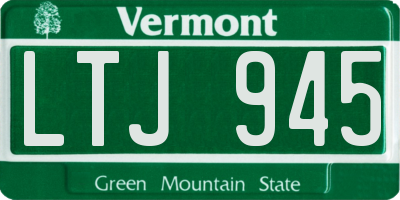 VT license plate LTJ945