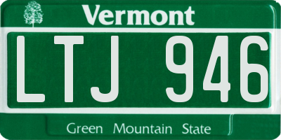 VT license plate LTJ946