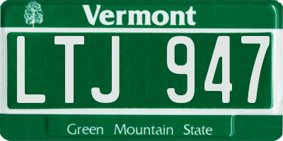 VT license plate LTJ947
