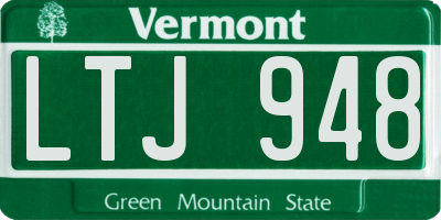VT license plate LTJ948