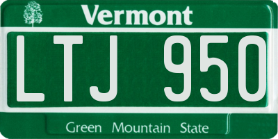VT license plate LTJ950