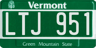 VT license plate LTJ951