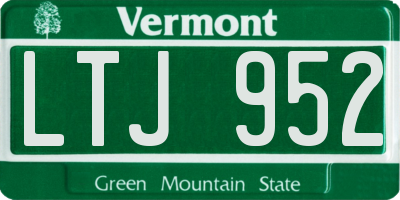 VT license plate LTJ952