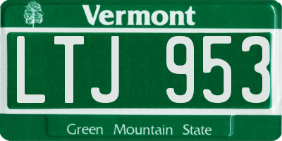 VT license plate LTJ953