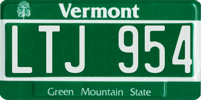 VT license plate LTJ954